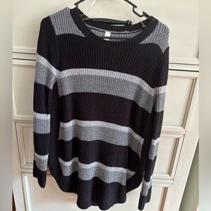 Black and Gray Striped Sweater